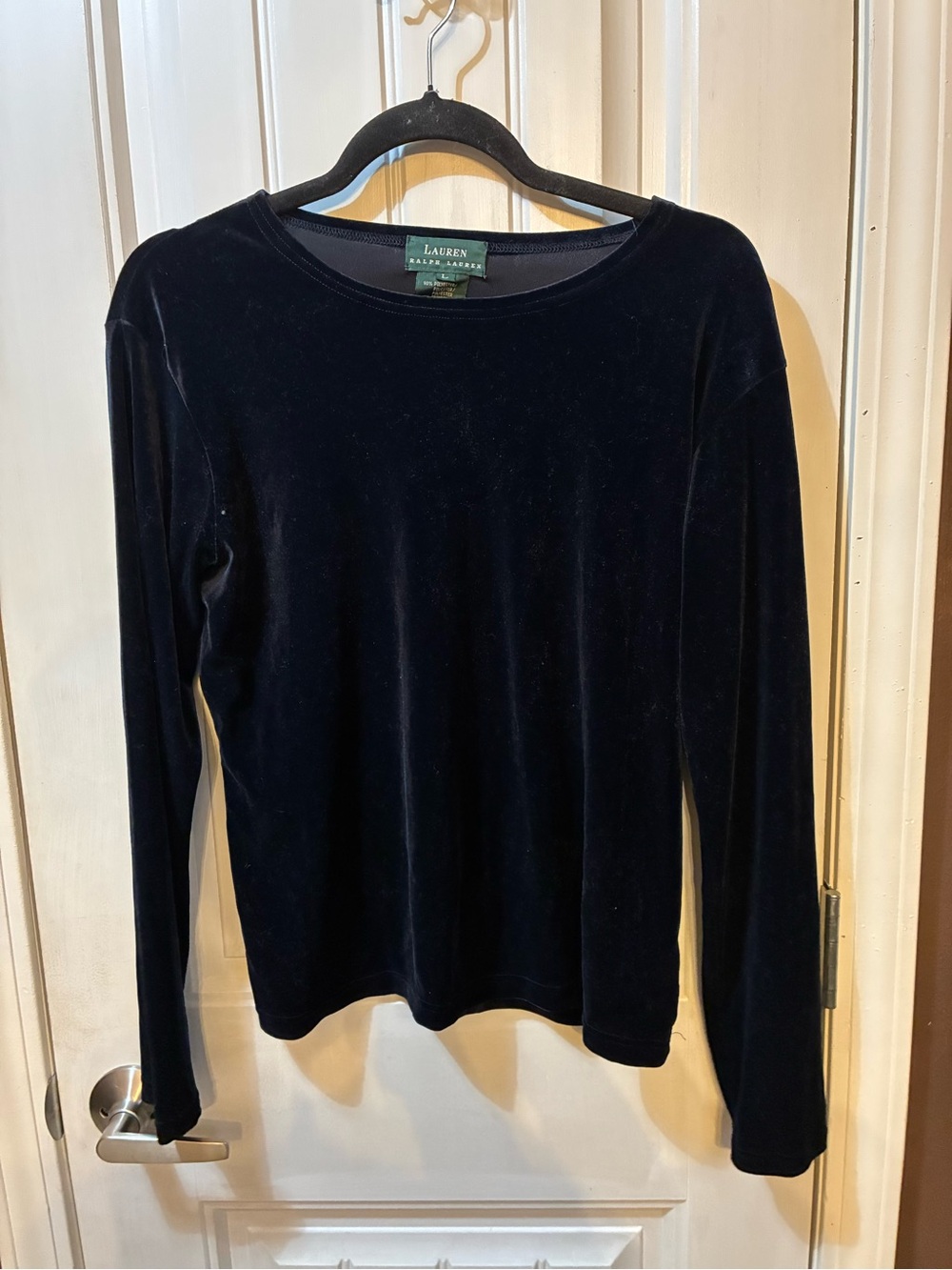 Ralph Lauren Black Velvet Long Sleeve Tee